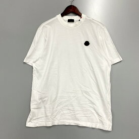 【中古】【メンズ】 MONCLER モンクレール MAGLIA T-SHIRT G20918C00028 Tシャツ ラバーロゴ ワンポイント 半袖 トップス 141-240423-ay-07-izu サイズ：L カラー：ホワイト 万代Net店