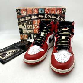 【中古】【メンズ】 NIKE ナイキ AIR JORDAN 1 RETRO HIGH CHICAGO130207-101 エアジョーダン1 レトロ ハイ シカゴ スニーカー 靴 94年製 160-240504-hi-11-izu サイズ：31cm US 13 カラー：WHITE/BLACK-RED 万代Net店