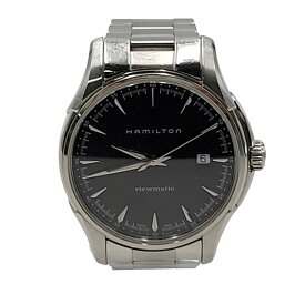 【中古品】【メンズ/レディース】 HAMILTON ハミルトン JAZZ MASTER VIEWMATIC QUARTZ H326650 ジャズマスター ビューマチック クォーツ 自動巻き 黒文字盤 腕時計 197-251114-ay-05-izu カラー：ブラック×シルバー 万代Net店