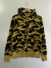 【中古】【メンズ】 A BATHING APE アベイシングエイプ CAMO SHARK FULL ZIP HOODIE 001ZPE801022X カモ シャーク フルジップ フーディー パーカー トップス 142-240313-yn-04-min サイズ：S カラー：カーキ 万代Net店