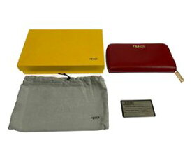 【中古】【レディース】 FENDI フェンディ 8M0024 ROUND ZIP WALLET ラウンドファスナーウォレット サイフ 財布 181-240316-ab-15-min サイズ：(約):H10.5cm/W20cm/D2.5cm カラー：レッド 万代Net店