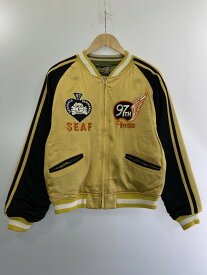 【中古】【メンズ】 TOYS MCCOY × 世田谷ベース REVERSIBLE SOUVENIR JACKET SAB1056-139 トイズマッコイ 世田谷空軍基地謹製スカジャン＃6 リバーシブル アウター 145-240318-yn-06-min サイズ：M カラー：イエロー/カモフラージュ 万代Net店