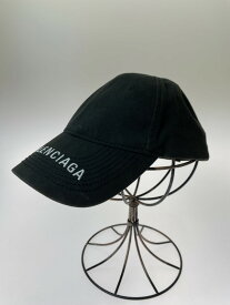 【中古】【メンズ】 BALENCIAGA バレンシアガ EMBROIDERED COTTON CAP コットンキャップ 帽子 183-240323-yn-06-min サイズ：L 58 カラー：ブラック 万代Net店