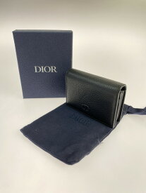 【中古】【メンズ】 Dior ディオール 2ESCH136CDI グレインドカーフ カードケース 名刺入れ ビジネスカードホルダー 181-240406-me-04-min カラー：ブラック 黒 万代Net店