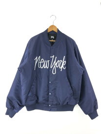 【中古】【メンズ】 STUSSY ステューシー 23SS NY CHAPTER SATIN JACKET 115692 ニューヨーク チャプター サテンジャケット アウター 中綿ジャケット 142-240322-mo-6-tag サイズ：L カラー：ネイビー 万代Net店