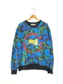 【中古】【メンズ】 KENZO ケンゾー × H＆M エイチアンドエム 別注 コラボ TIGER SWEAT 総柄 タイガー スウェット トップス トレーナー 141-240420-mo-2-tag サイズ：L カラー：ブルー 万代Net店