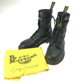 【中古品】【メンズ】 Dr.Martens ドクターマーチン × YOHJI YAMAMOTO ヨウジヤマモト 別注 コラボ FRONT ZIP 10EYE BOOT フロントジップ 10ホールブーツ 靴 164-250404-yk-19-tag サイズ：EU43 カラー：ブラック 万代Net店
