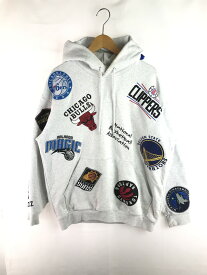 【中古品】【メンズ】 NBA エヌビーエー × FREAK’S STORE コラボ フリークストア LOGO PATCH HOODED SWEATSHIRT NB-22AW-014 ロゴワッペン フーディー パーカー トップス 147-250727-rt-20-tag サイズ：M カラー：グレー 万代Net店
