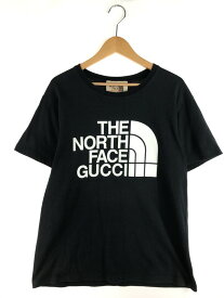 【中古品】【メンズ】 GUCCI グッチ × THE NORTH FACE ザ・ノースフェイス LOGO PRINT TEE 615044 XJDBZ ロゴ プリント Tシャツ 半袖Tシャツ 141-250817-na-04-tag サイズ：XS カラー：ブラック 万代Net店