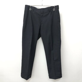 【中古】【メンズ】 WACKO MARIA ワコマリア GP-107-BLANKLINE PLEATED TROU0SERS TYPE-1 ウールトラウザー ワンタック スラックス パンツ 151-240323-tk-4-tei サイズ：L カラー：ネイビー 万代Net店