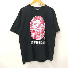 【中古】【メンズ】 A BATHING APE アベイシングエイプ ABC CAMO BY BATHING APE TEE BAPE ベイプ Tシャツ 半袖 ロゴ プリント 142-240421-tk-15-tei サイズ：L カラー：ブラックピンク 万代Net店