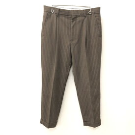 【中古】【メンズ】 WACKO MARIA ワコマリア PLEATED TROUSERS LORO PIANA FABRIC プリーツ スラックス ロロピアーナ ファブリック 153-240528-tk-2-tei サイズ：L カラー：BROWN 万代Net店