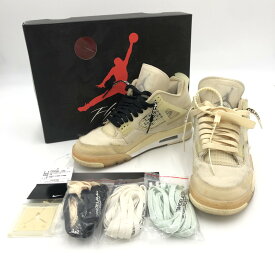 【中古品】【レディース】 NIKE ナイキ × OFF-WHITE オフホワイト 別注 コラボ WMNS AIR JORDAN 4 SP CV9388-100 ウィメンズ エアジョーダン 4 スニーカー 靴 160-250606-kk-03-tei カラー：SAIL/MUSLIN-WHITE-BLACK 万代Net店