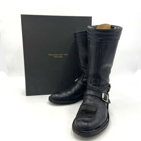【中古品】【メンズ】 ROLLING DUB TRIO ローリングダブトリオ STEER HIDE LEATHER BOOTS MR04 REV101 ステアハイド レザー ブーツ 靴 バイクブーツ 164-260316-yo-01-tei サイズ：25cm カラー：ブラック 万代Net店