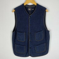 【中古品】【メンズ】 RRL ダブルアールエル INDIGO DYED SNAPFRONT VEST インディゴダイ スナップ フロ…