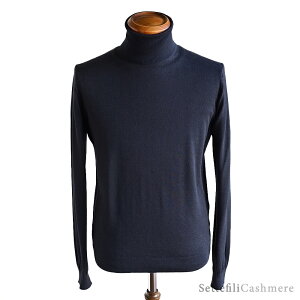 Settefili Cashmere ZbetB[ JV~A EVNJV~ ^[glbNjbg Eart. J9040R@Maglia Dolcevita Rasato Ecol. Navy lCr[ Emade in Italy