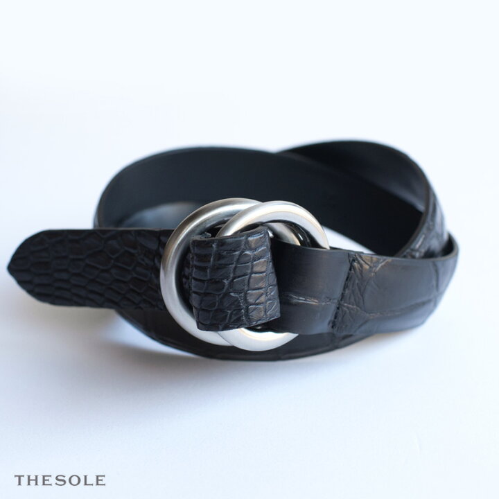 楽天市場】THE SOLE ザソール / クロコダイル ダブルリングベルト  
