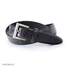 THE SOLE ザ ソール / クロコダイル ベルト CLASSIC DRESS CROCODILE ・col. BLACK (ブラック)