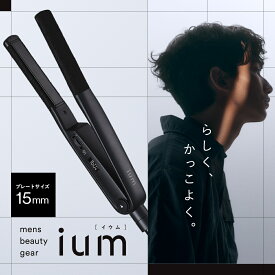 【15％OFF 1/29 1:59まで】 ヘアアイロン ストレートアイロン ヘアーアイロン メンズ ium アイロン ミニヘアアイロン ミニ コンパクト 15mm コテ ストレート パーマ 海外対応 持ち運び 痛まない ナノオイル 自動電源オフ 旅行用 前髪 温度調節 イウム