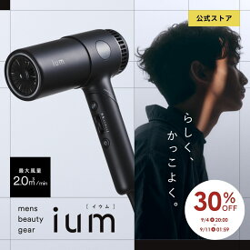 【公式ストア】ドライヤー ヘアドライヤー ium 大風量 速乾 メンズ 男性用 マイナスイオン 静音 コンパクト 軽量 ハイパワー 強風 温度調節 ドライ セット すぐ 乾く 熱くない スタイリング ダメージ 軽減 持ち運び アタッチメント付