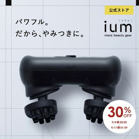 【公式ストア】ium イウム EMSヘッドスパ EMS HEAD SPA 頭皮ケア 美容家電 メンズ フェイスケア Wワイドブラシ ハイパワーEMS搭載 自宅でできるヘッドスパ 防水設計 充電式 コードレス ギフト プレゼント