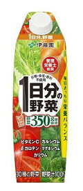 【猫】伊藤園　1日分の野菜　1L　1000ml紙パック屋根型　6本入