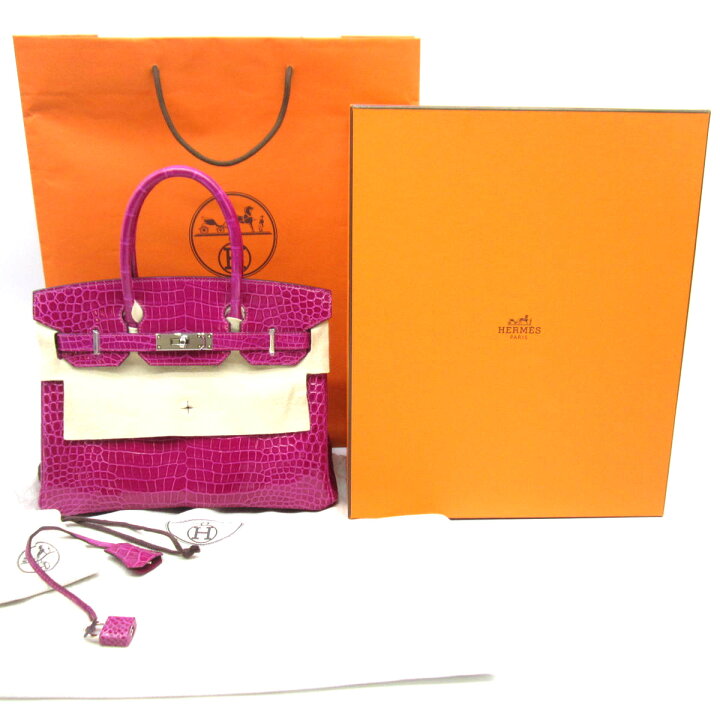 楽天市場】HERMES エルメス バーキン 30 クロコ ピンク Z刻印 新品 箱 