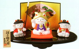 五月人形 コンパクト おしゃれ 【数量限定】招き猫にも端午の節句がやってきた 【招き猫大将(供揃）】 薬師窯【5月人形 まねきねこ 置物 コンパクト 兜 収納飾り 節句 鎧飾り 端午の節句 猫 雑貨 ネコ グッズ ねこ グッズ こどもの日 子供の日　ss s5