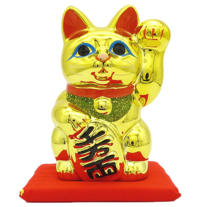 楽天市場】招き猫 置物 まねき猫 金運 【黄金小判猫（左手）5号】あす 