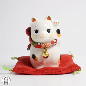 招き猫 かわいい 置物 まねきねこ 開店祝い ちりめんがかわいい 左手で開運と良縁を招くふく福招き猫(左手 赤)【まねき猫 専門店 開運グッズ プチギフト 子供 猫 雑貨 ネコ グッズ ねこ