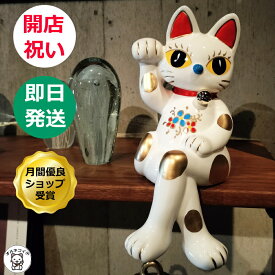 開店祝い 花以外 プレゼント 会社 移転祝い 周年祝い お店 カフェ 開業 招き猫 置物 飲食店 オブジェ かわいい 花 おしゃれ 猫好き 美容院 ネイル 居酒屋 ギフト 貯金箱 大きい 【ラッキーキャット】 送料無料 右手 玄関 エステ 外国人 喜ぶ サロン
