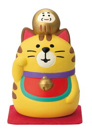コンコンブル デコレ concomble decole 招き猫 【のせのせ招き猫（ぶち/とら）】豆福 縁起物 神社 開運 招福 猫 雑貨 かわいい 小物 猫 プレゼント 結婚祝い 贈り物 deal 猫雑貨 受付 飾り フィギュア 和雑貨
