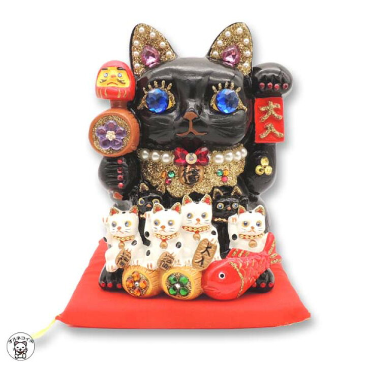楽天市場 インテリア 猫 美容室 開店祝い 招き猫 大 猫 モチーフ 雑貨 居酒屋 ネイル サロン プレゼント かわいい デコレーション親子招福バンク 黒猫6号 カフェ レストラン 貯金箱 500円玉 おしゃれ お札 置物 まねきねこ高さ18cm まねき猫 ネコ グッズ ラーメン屋
