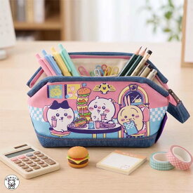 【50％OFF】ちいかわ グッズ うさぎ おもちゃ 猫グッズ プレゼント ペンケース【デニムペンケース ワイヤー入り ちいかわ DINER ランチ】ナガノ キャラクター アニメグッズ 贈り物 プレゼント 子供 女性 大人女子 ハチワレ うさぎ ちいかわ 大人女子 雑貨 こども ss s5