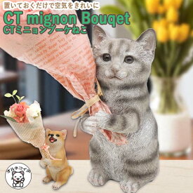 猫グッズ 雑貨 プレゼント 好きに喜ばれる ギフト 好き 送料込み ネコ 開店祝い 置物 周年 移転 お花 ペットサロン 女性 誕生日 結婚記念日 両親 置物 グッズ 雑貨 送料無料 おしゃれ 健康 【CT触媒加工ミニョン ブーケ アニマル】 還暦 祝い 贈り物 フラワーアレンジ
