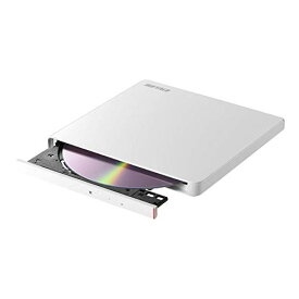 BUFFALO ポータブルDVD/CDドライブ USB2.0規格(USB3.0ポート搭載のパソコンでも利用可能) 国内メーカー Window/Mac ホワイト DVSM-PL