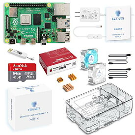 TRASKIT Raspberry Pi 4 Model B Starter Kit/ラズベリーパイ4B（4GB RAM）技適マーク付/MicroSDHCカード64GB NOOBSプリインストール