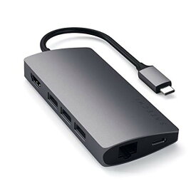 Satechi V2 マルチ USB ハブ Type-C パススルー充電 4K HDMI出力 カードリーダー USB3.0ポートx3 (スペースグレイ)