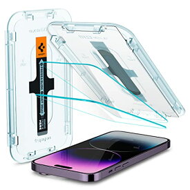 Spigen EZ Fit ガラスフィルム iPhone 14 Pro Max 用 貼り付けキット付き センサー保護タイプ iPhone14Pro Max 対応 保護 フィルム 2