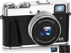 NEZINI 4K デジタルカメラ オートフォーカス デジカメ 4800万画素 Vlogカメラ 手振れ補正 光学ファインダー モードダイヤル 16倍ズー