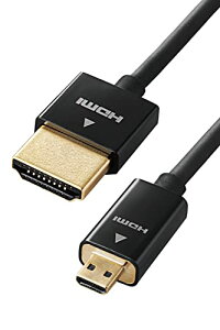 �G���R�� micro HDMI �P�[�u�� 2m 4K × 2K�Ή� �X�[�p�[�X���� �u���b�N DGW-HD14SSU20BK ��������