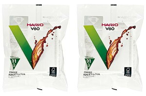 HARIO(�n���I) V60�y�[�p�[�t�B���^�[ �� 1-2�t�p ���{�� VCF-01-100W100������ 2�Z�b�g ��������
