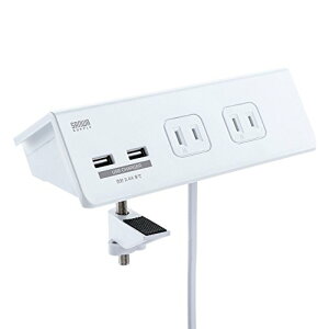 �T�����T�v���C USB�[�d�|�[�g�t���֗��^�b�v(�N�����v�Œ莮) 2P�E4��+USB 2�|�[�g TAP-B105U-3W ��������