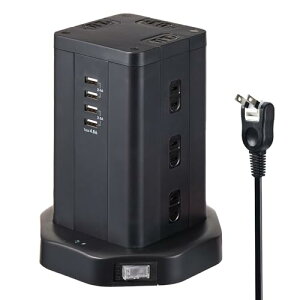 �G���p(ELPA) �^���[�^ �d���^�b�v 12�� USB×4 �}�O�l�b�g�t �u���[�J�[�����W���X�C�b�`�t WBS-TW1204USB( ��������