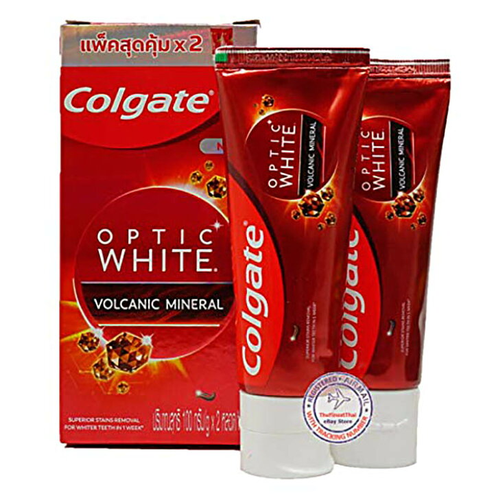 Colgate Optic White コルゲート オプティックホワイトVOLCANIC MINERA ボルカニックミネラル ホワイト  ホワイトニング 歯磨き粉 ハミガキコ お得な 2個 セット 100g 美白 歯が命 白い歯 Mango Farms