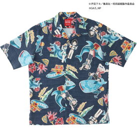 TVアニメ『呪術廻戦』「懐玉・玉折」沖縄2025Ver描きおこし美らさん沖縄マリン観光 かりゆしウェア メンズ 結婚式 ゴルフ 沖縄 かりゆし シャツ アロハ アロハシャツ 開襟 オープンカラー MANGO HOUSE マンゴハウス 国産 リゾート 251991