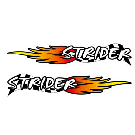 ストライダー STRIDER フレームに カスタム ステッカー/ファイヤー 左右セット/スポーツバイク 競技用