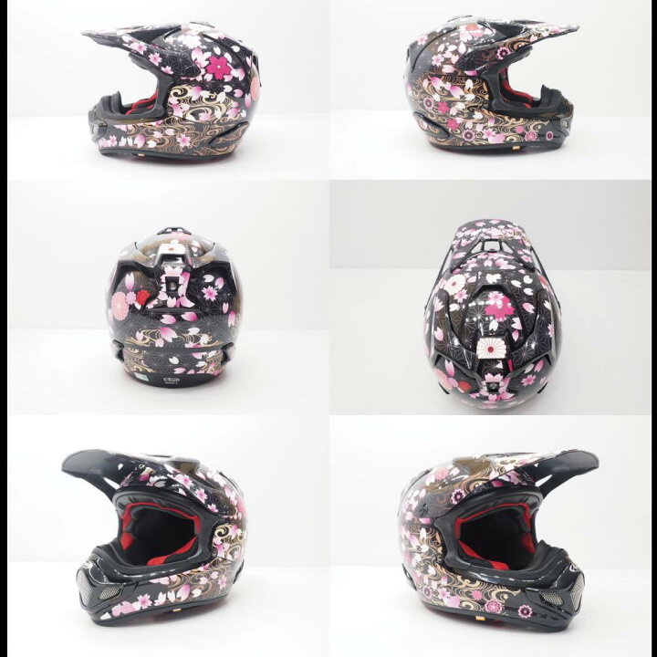 楽天市場 アライ Arai ヘルメットv Cross４デカール キット ステッカー カスタム オフ車 桜 和柄 和風 桜吹雪 黒 Maniac Collection