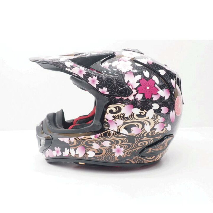 楽天市場 アライ Arai ヘルメットv Cross４デカール キット ステッカー カスタム オフ車 桜 和柄 和風 桜吹雪 黒 Maniac Collection