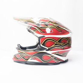 SHOEI VFX-W MサイズLサイズ用 ヘルメット デカール メタリック ファイヤ— フレイム 赤黒炎 ショウエイ オリジナル ステッカー カスタム 傷防止 キット ショウエイ decal シール かっこいい ドレスアップ 赤 ゴールド 傷防止